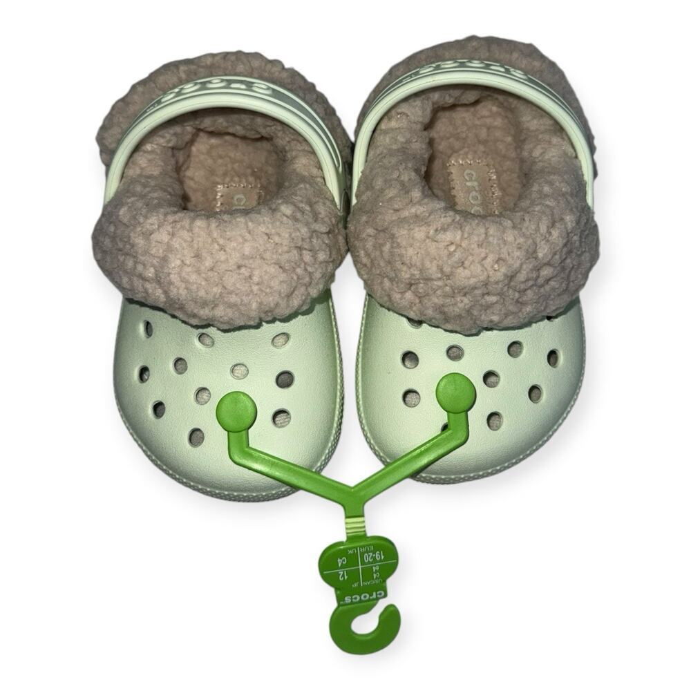 NWT Crocs Classic Blitzen IV Toddler C4 Jade Tint Lined Clogs Fall 🎃 - Picture 2 of 8